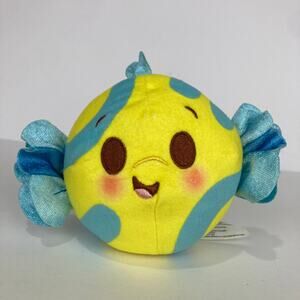 Disney Munchlings Little Mermaid Single Serve Flounder Plush Yellow Blue Fish 4"